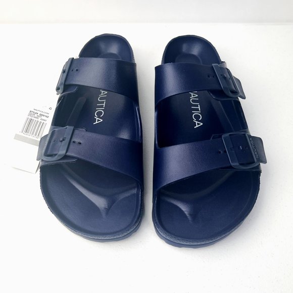 Nautica Men's Double Buckle Slide Comfort Sandal Slip-on Adjustable Waterproof - Picture 9 of 11